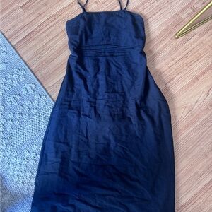 Japna black Spaghetti-Strap Midi Slip Dress